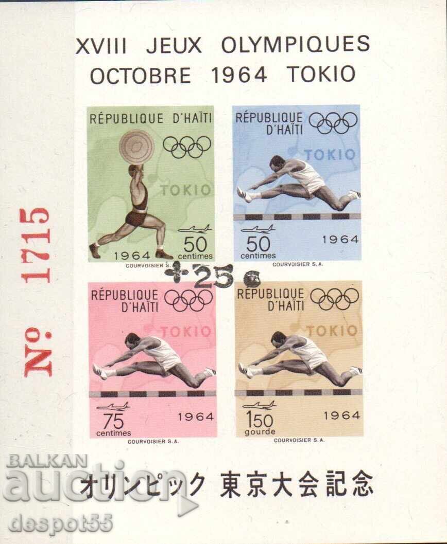 1965 Хаити. Възд. поща - Олимпийски игри, Токио. Блок. Надп.