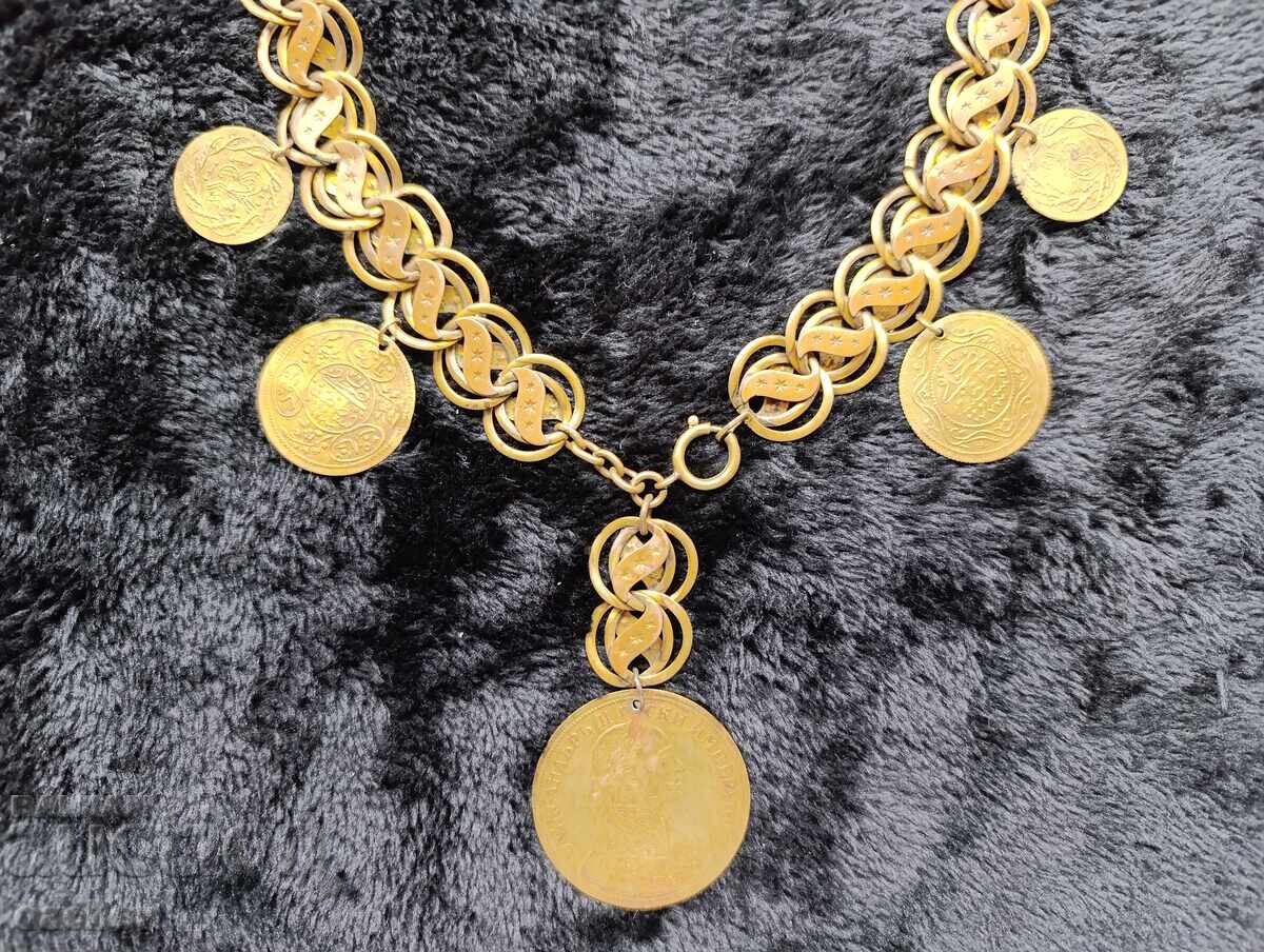 Позлатен кордон с пендари фолклорно колие накит носия 1905г - 5 Позлатен кордон с пендари фолклорно колие накит носия 1905г - 5