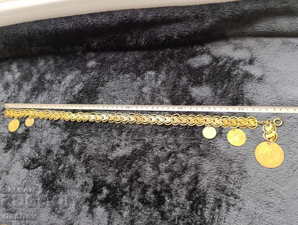 Позлатен кордон с пендари фолклорно колие накит носия 1905г - 6 Позлатен кордон с пендари фолклорно колие накит носия 1905г - 6