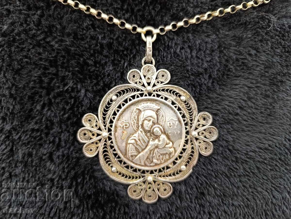 Renaissance silver filigree Panagia with Kyustek costume jewelry with price 430.00 BGN | € 219.86