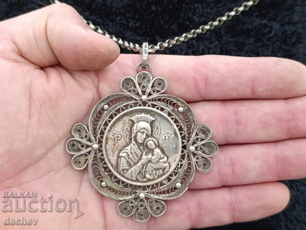 Delivery of Renaissance silver filigree Panagia with Kyustek costume jewelry