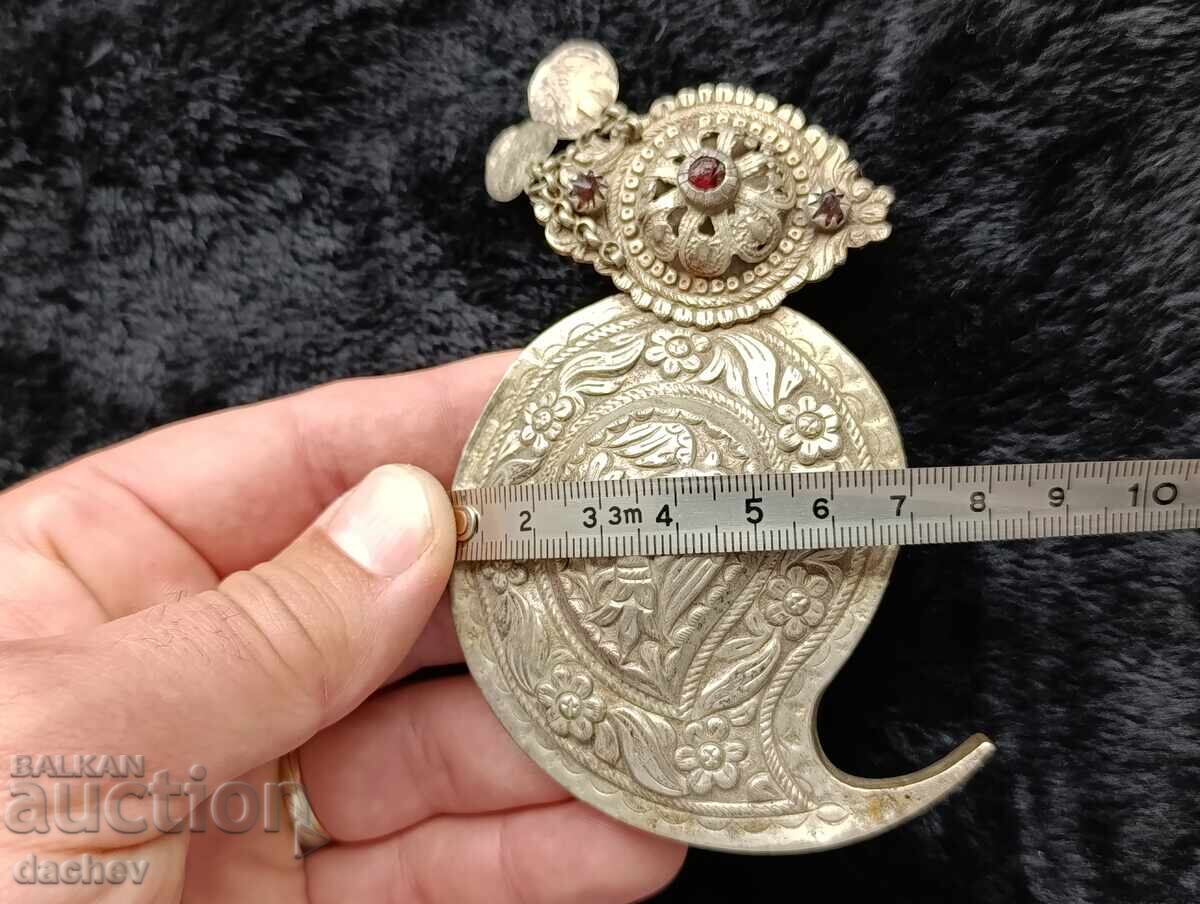 Renaissance Silver Buckle Half Belt Costume 19th Century - 5