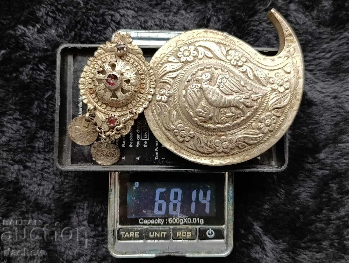 Renaissance Silver Buckle Half Belt Costume 19th Century - 6