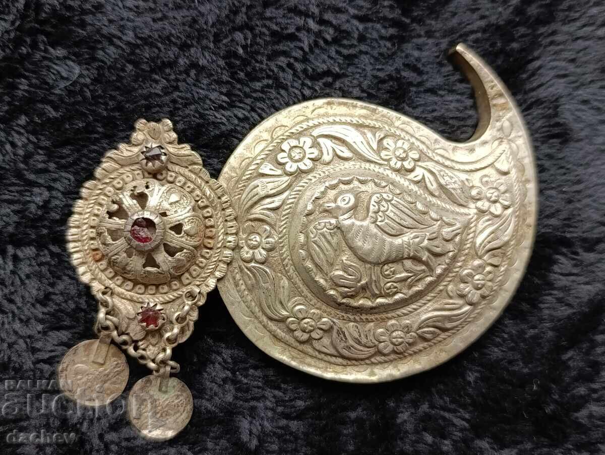 Renaissance Silver Buckle Half Belt Costume 19th Century