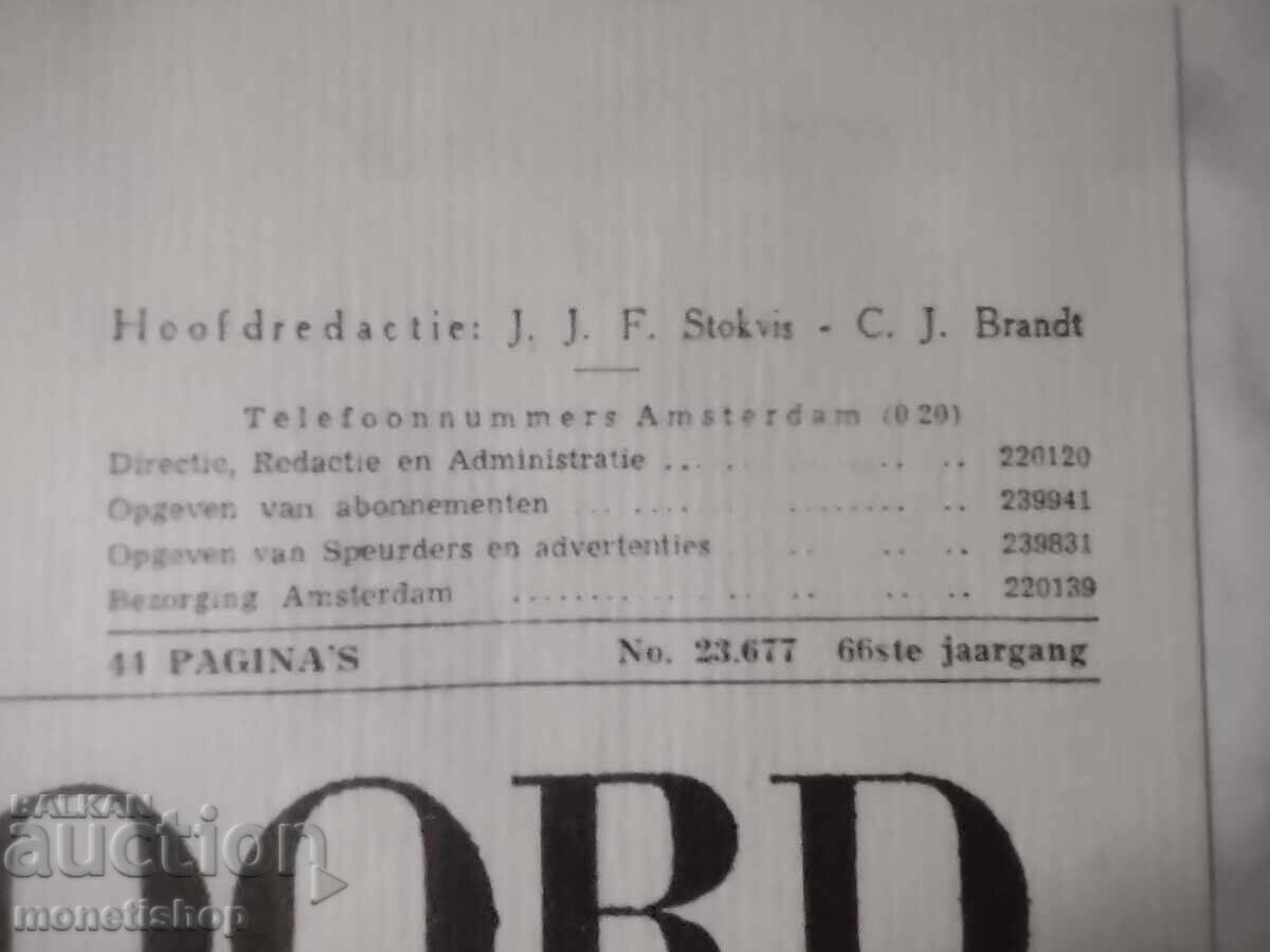 Livrarea Afiș cu o copie a unui articol De Telegraaf despre moartea lui Kennedy Livrarea Afiș cu o copie a unui articol De Telegraaf despre moartea lui Kennedy