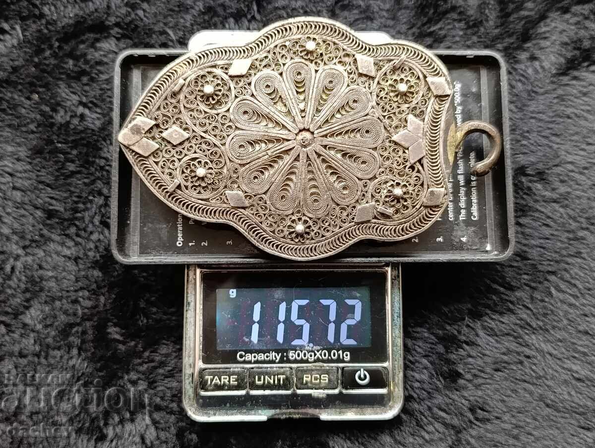 Renaissance Silver Half Buckle Belt Costume 19th Century - 6 Renaissance Silver Half Buckle Belt Costume 19th Century - 6