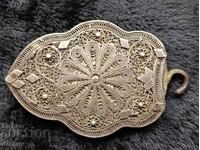 Renaissance Silver Half Buckle Belt Costume 19th Century