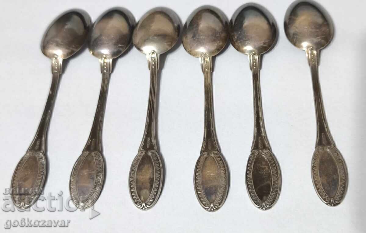 Old silver coffee spoons 6 pieces, 800 hallmark with price € 195.00 | 381.39 BGN Old silver coffee spoons 6 pieces, 800 hallmark with price € 195.00 | 381.39 BGN