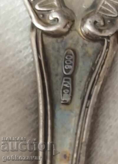 Old silver coffee spoons 6 pieces, 800 hallmark - 6 Old silver coffee spoons 6 pieces, 800 hallmark - 6