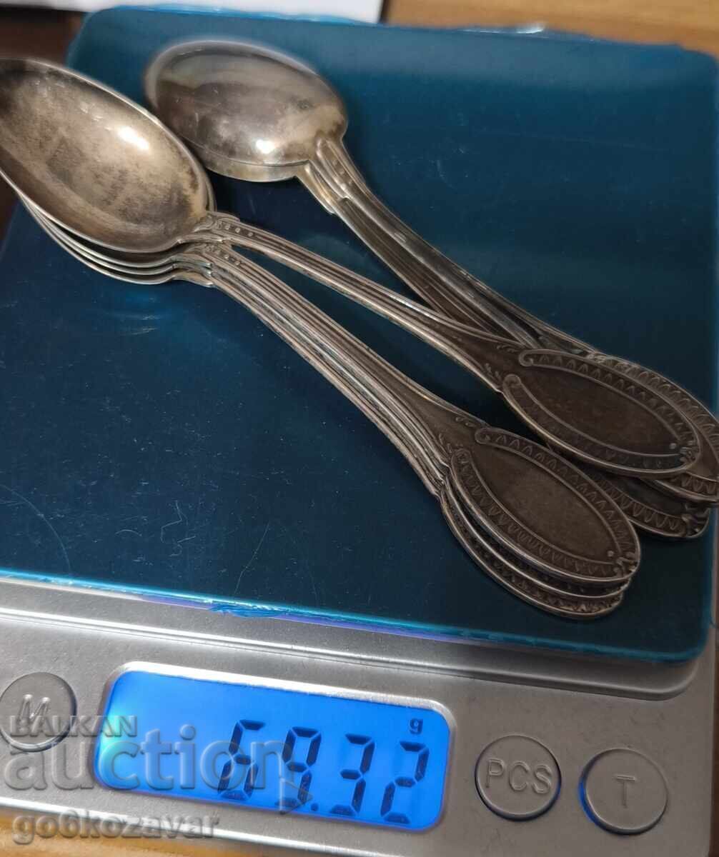 Lingurite de cafea argintiu vechi 6 bucati, semn distinctiv 800 - 7