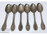 Old silver coffee spoons 6 pieces, 800 hallmark