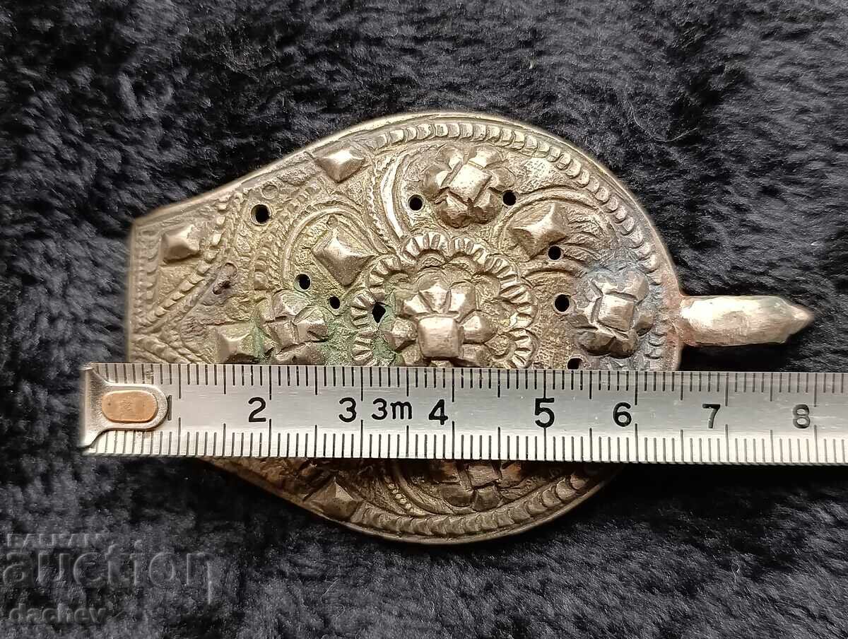 Renaissance Silver Half Buckle Belt Costume 19th Century - 5