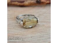 ♥️Silver ring with Rutilated Quartz