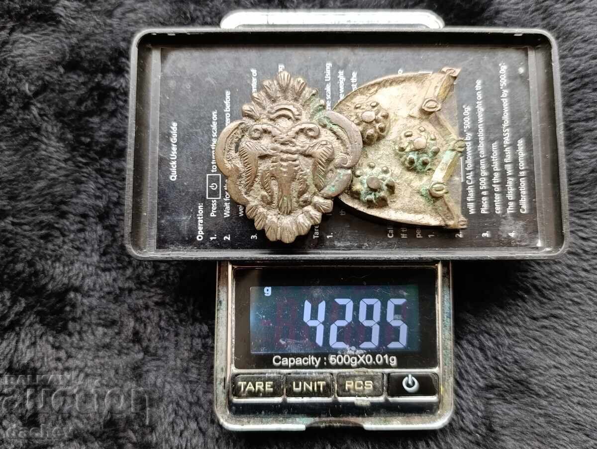 Възрожденска Сребърна Половинка Пафта Колан носия 19-и Век - 5 Възрожденска Сребърна Половинка Пафта Колан носия 19-и Век - 5