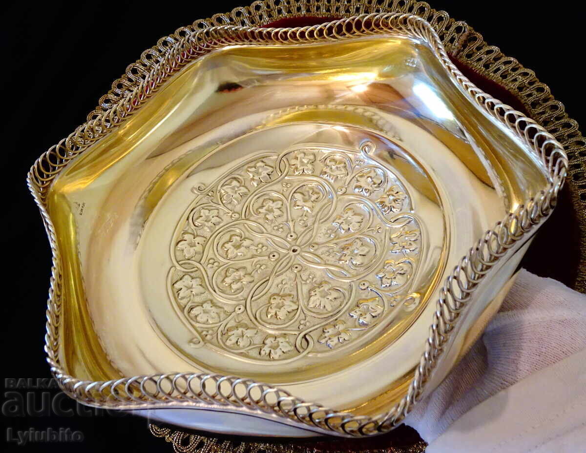 Bronze salad bowl, fruit bowl 24 cm, marked - 7 Bronze salad bowl, fruit bowl 24 cm, marked - 7