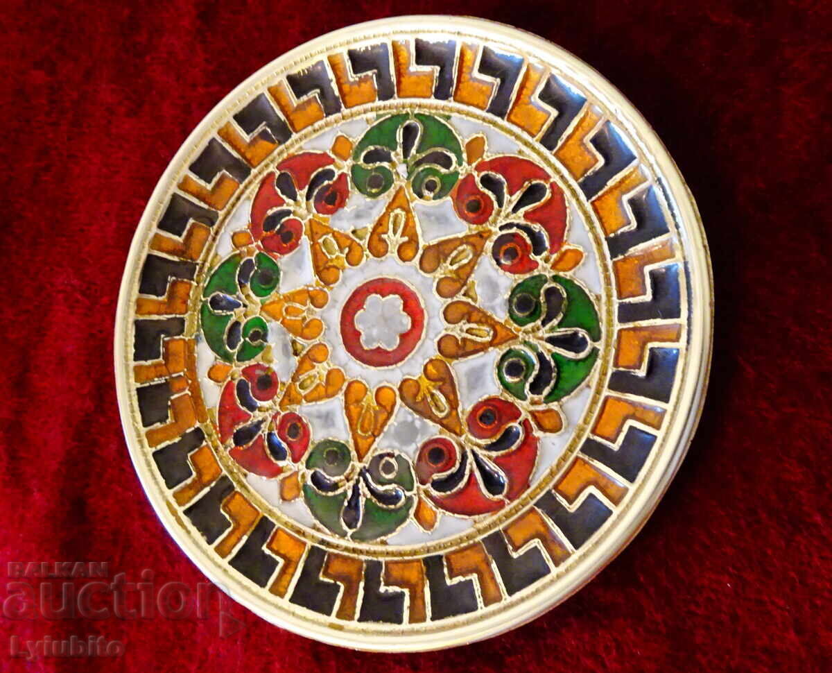 Auction Bronze plate, Cloisonne base, Cloisonne Auction Bronze plate, Cloisonne base, Cloisonne