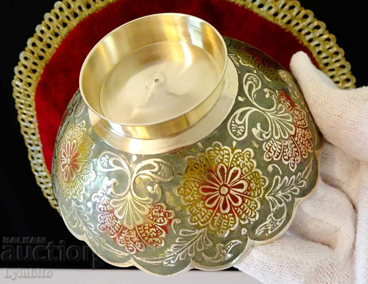 Bronze Nut Bowl Peacock, Cloisonné Enamel - 5 Bronze Nut Bowl Peacock, Cloisonné Enamel - 5