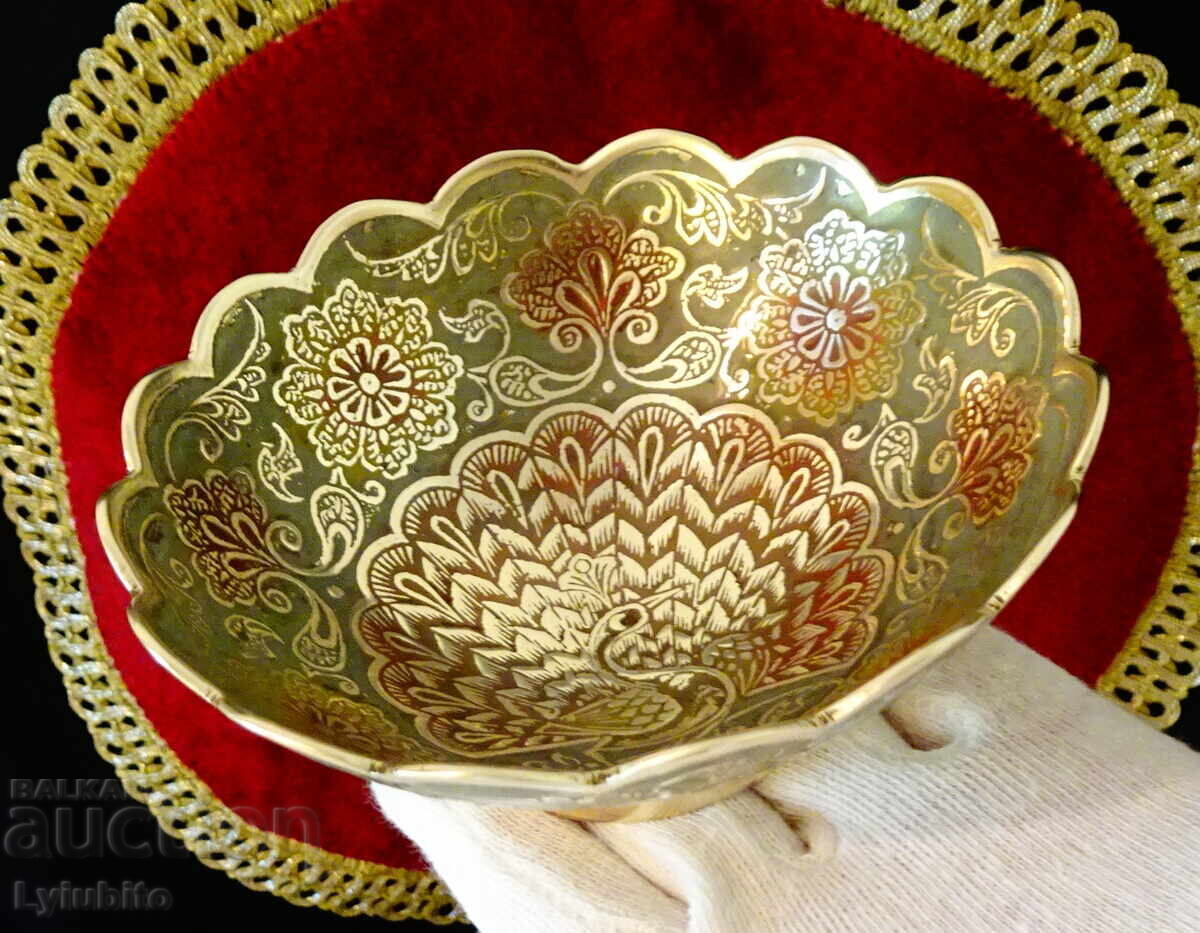 Bronze Nut Bowl Peacock, Cloisonné Enamel - 6 Bronze Nut Bowl Peacock, Cloisonné Enamel - 6