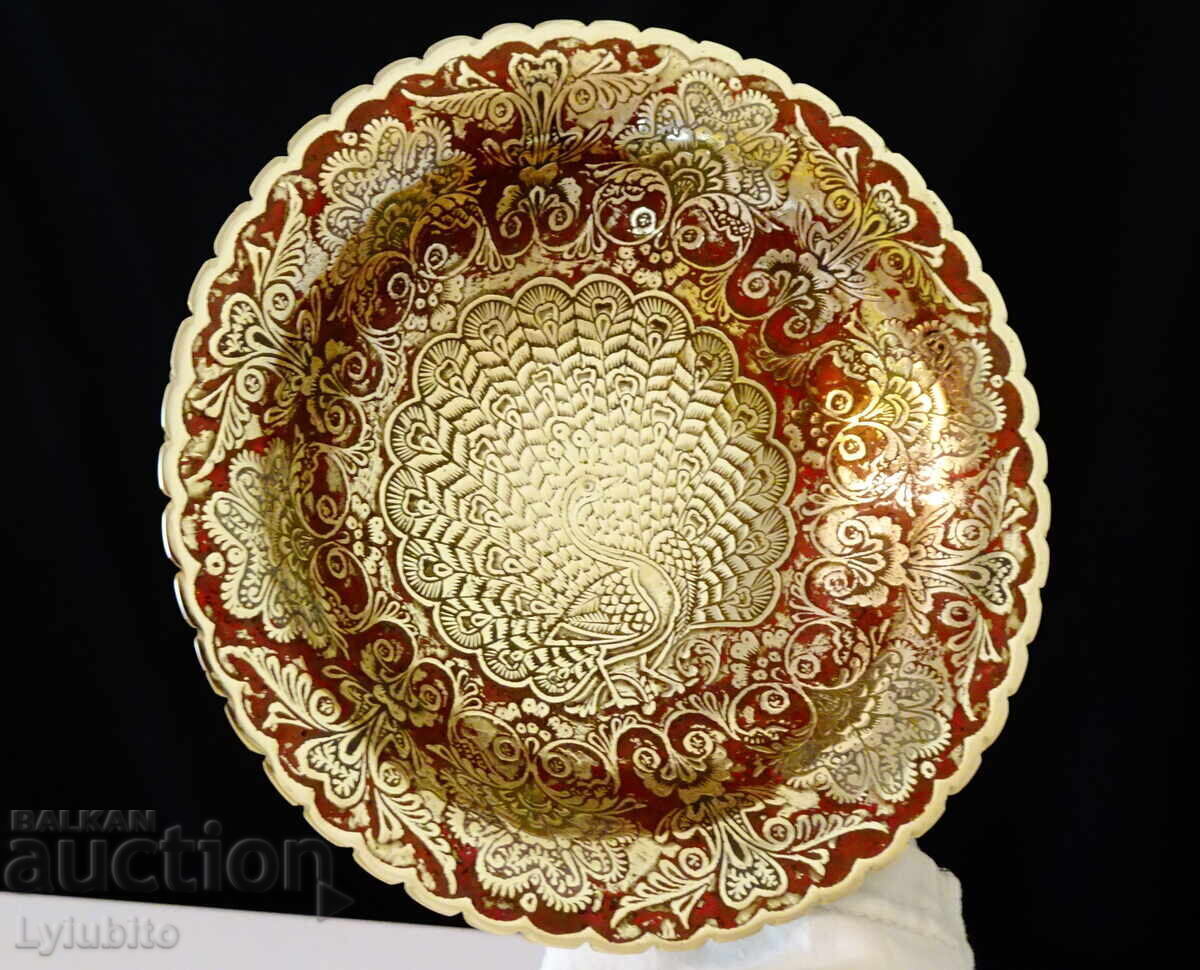 High bronze fruit bowl Peacock, cloisonné enamel - 5