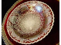 Bronze fruit bowl Peacock, cellular enamel.