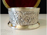 Silver-plated bottle holder, vines