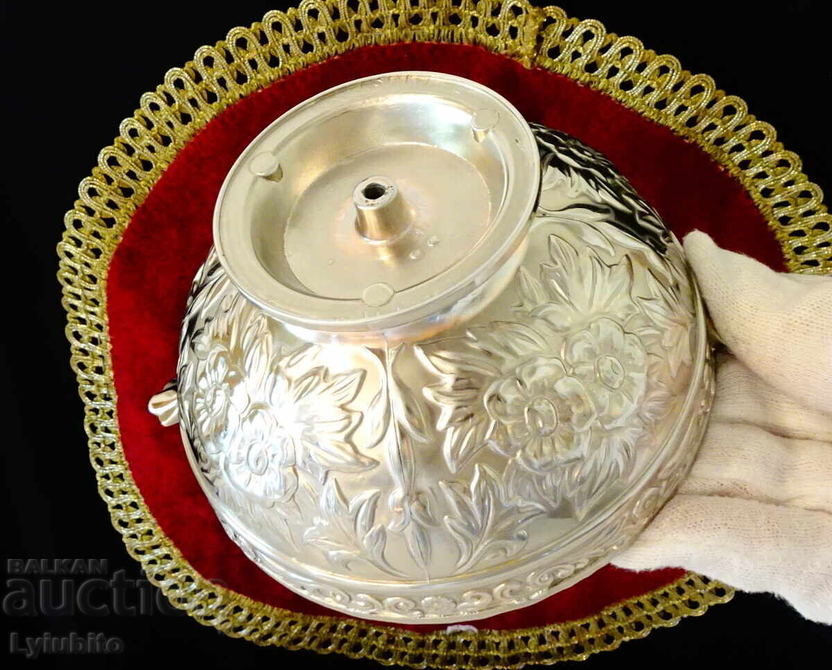 Japanese silver-plated fruit bowl, relief. - 5 Japanese silver-plated fruit bowl, relief. - 5