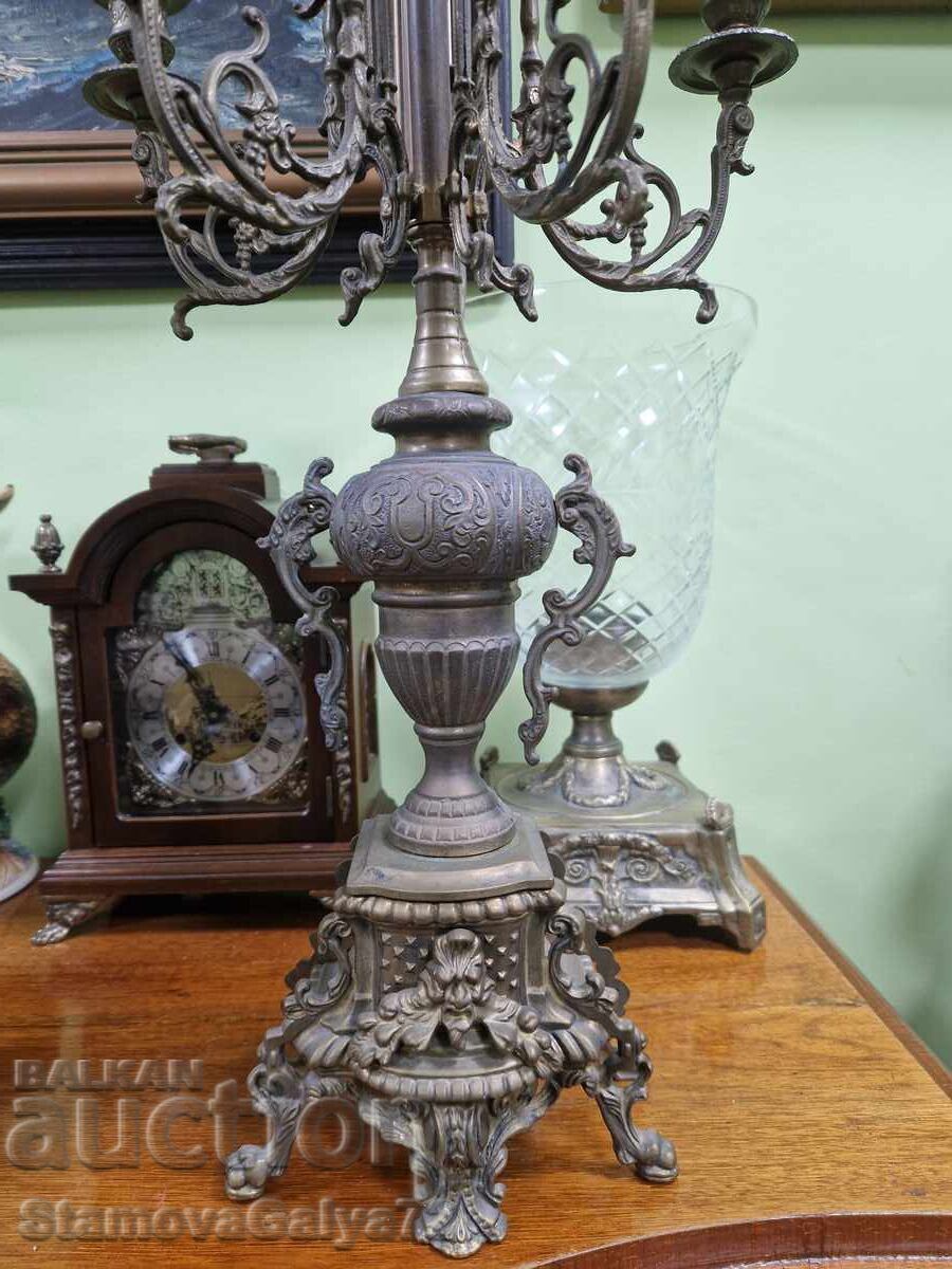 Pair of large French bronze candlesticks - 7 Pair of large French bronze candlesticks - 7