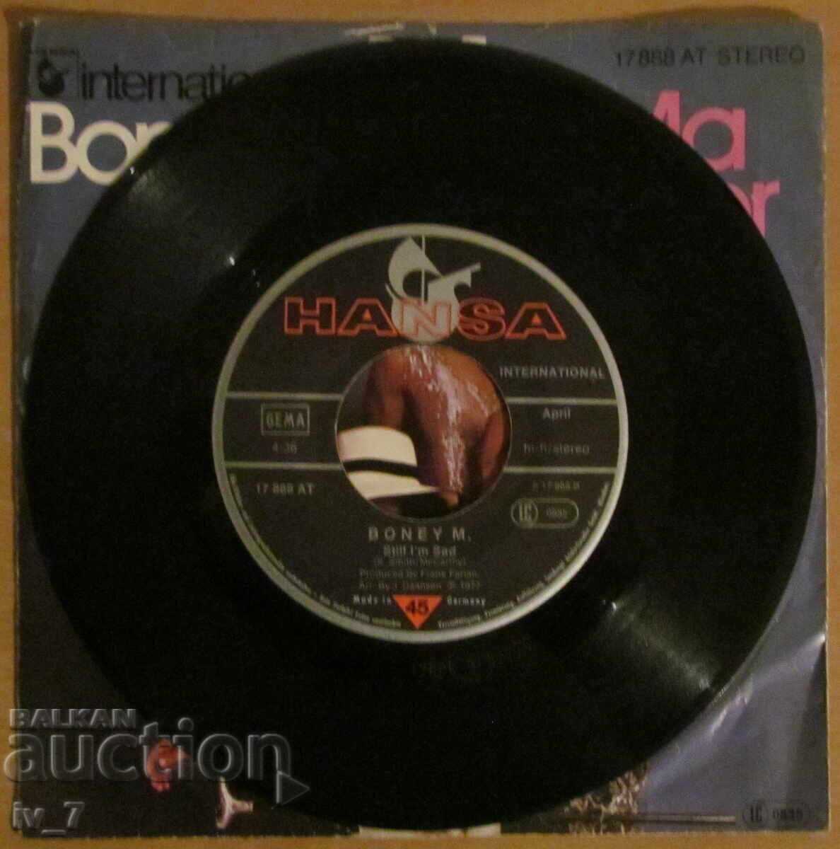 Delivery of GRAPHOPHONE RECORD - BONNIE M, small format