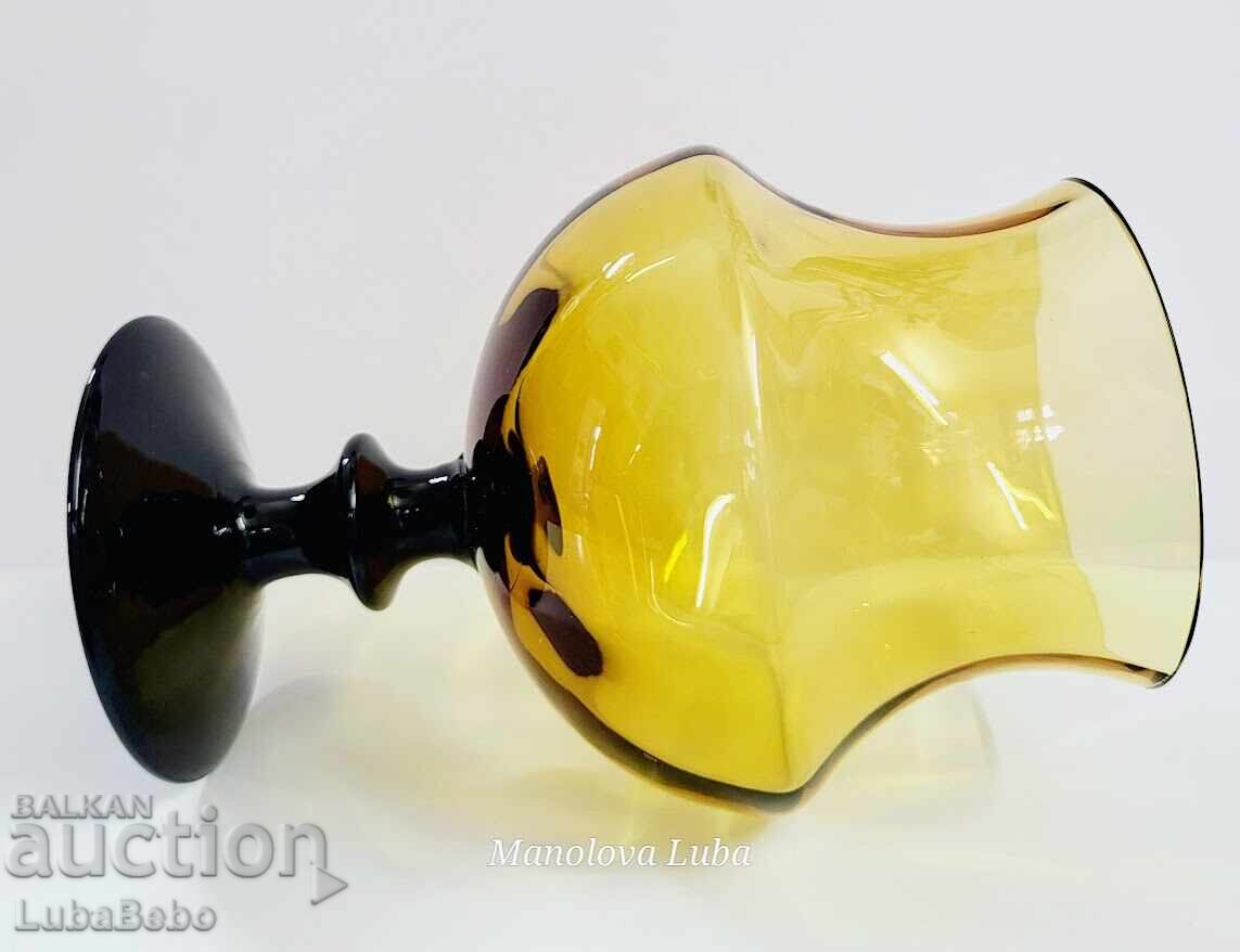 Vază/pocal de chihlimbar Empoli Art Glass Italia. - 5 Vază/pocal de chihlimbar Empoli Art Glass Italia. - 5