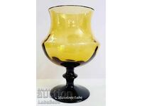 Amber vase/goblet Empoli Art Glass Italy.