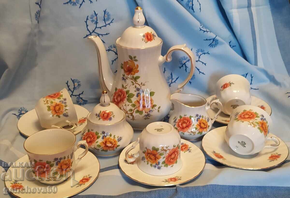 Βαυαρικό σερβίτσιο πορσελάνης για καφέ με λουλούδια, "Kronester" Βαυαρικό σερβίτσιο πορσελάνης για καφέ με λουλούδια, "Kronester"