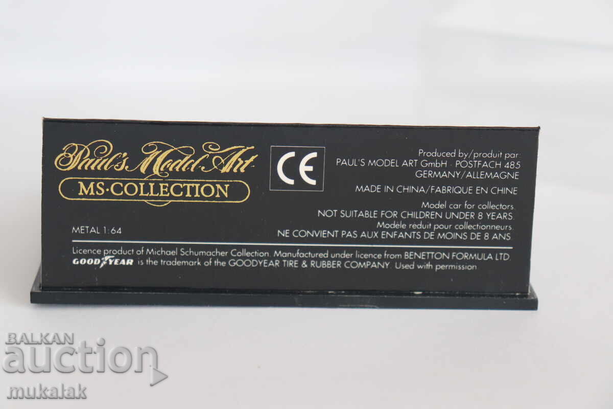 1:64 MINICHAMPS BENETTON FORD FORMULA 1 F1 MODEL - 6 1:64 MINICHAMPS BENETTON FORD FORMULA 1 F1 MODEL - 6