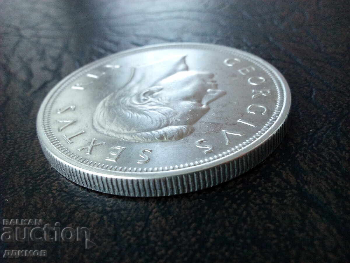 Аукцион 5 шилинга 1952 година Южна Африка Джeордж Vl сребро Аукцион 5 шилинга 1952 година Южна Африка Джeордж Vl сребро