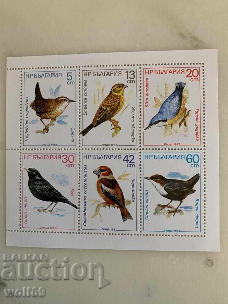 Μπλοκ, γραμματόσημο-Songbirds-1987. Μπλοκ, γραμματόσημο-Songbirds-1987.