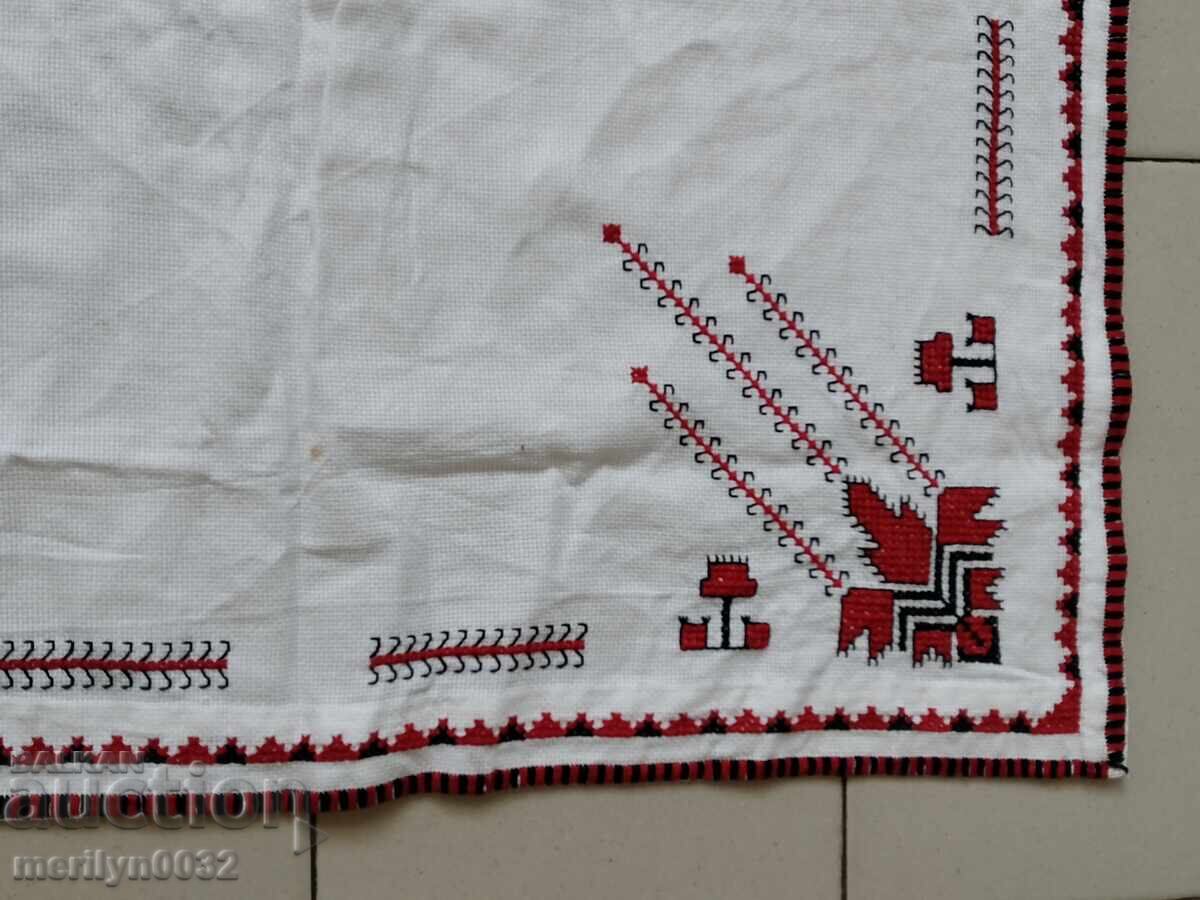 Old embroidered check, tablecloth, milo, Bulgarian embroidery with price 40.00 BGN | € 20.45 Old embroidered check, tablecloth, milo, Bulgarian embroidery with price 40.00 BGN | € 20.45