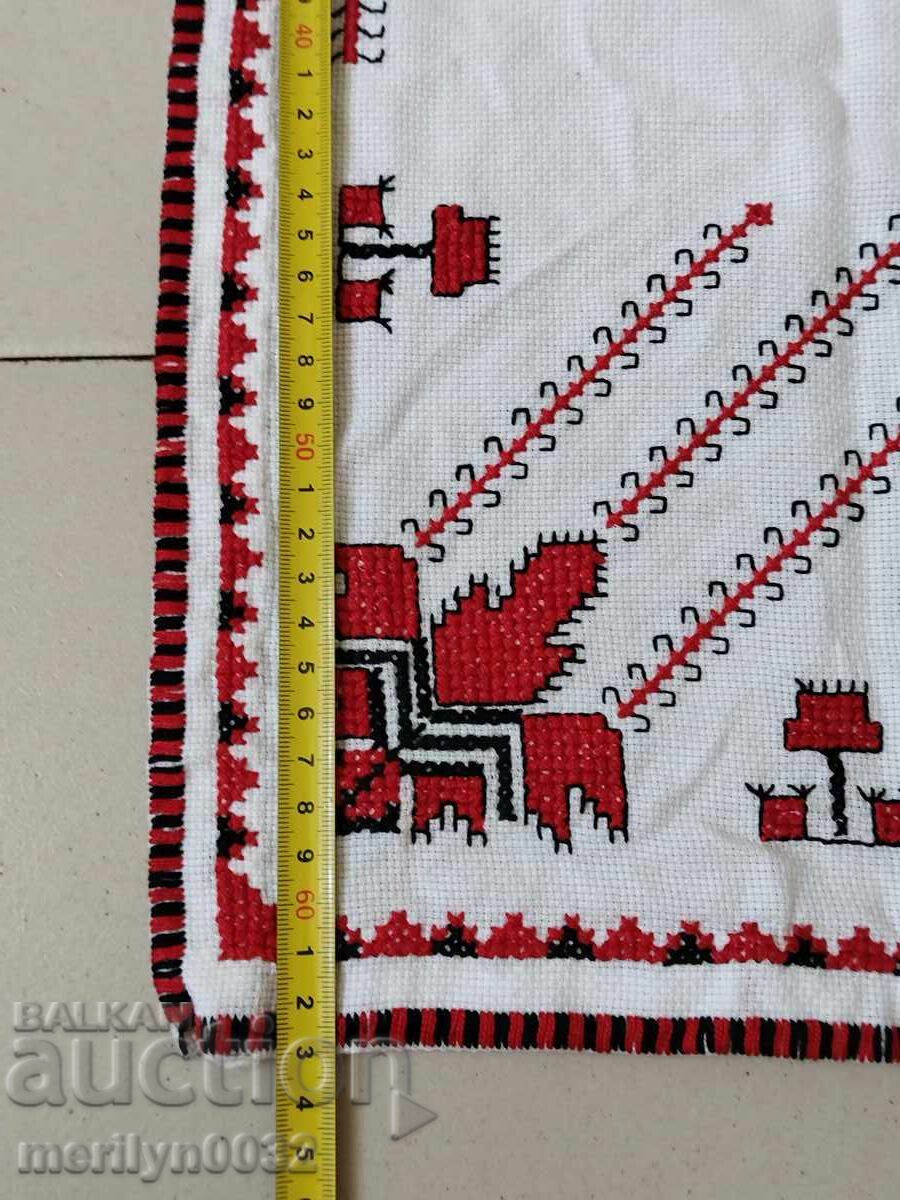 Old embroidered check, tablecloth, milo, Bulgarian embroidery - 5 Old embroidered check, tablecloth, milo, Bulgarian embroidery - 5