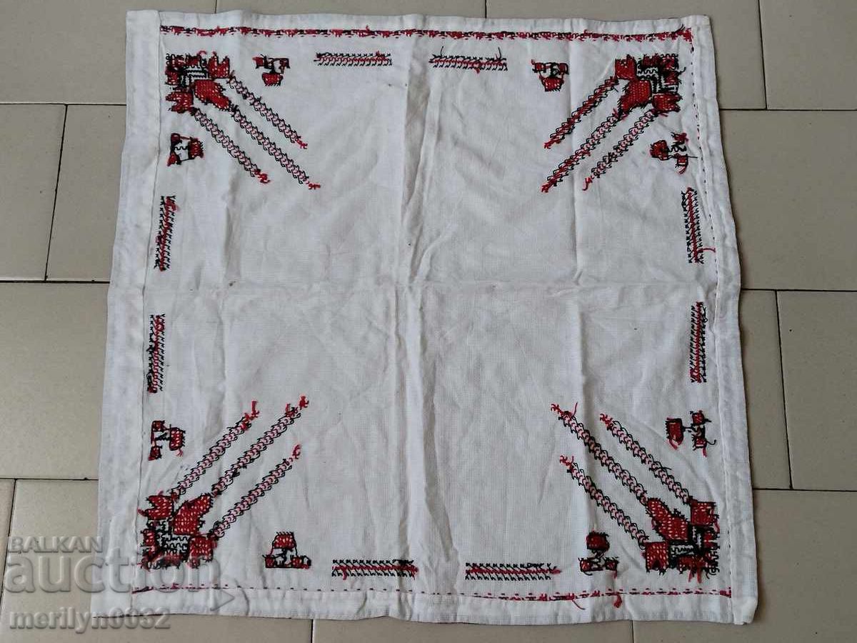 Old embroidered check, tablecloth, milo, Bulgarian embroidery - 6 Old embroidered check, tablecloth, milo, Bulgarian embroidery - 6