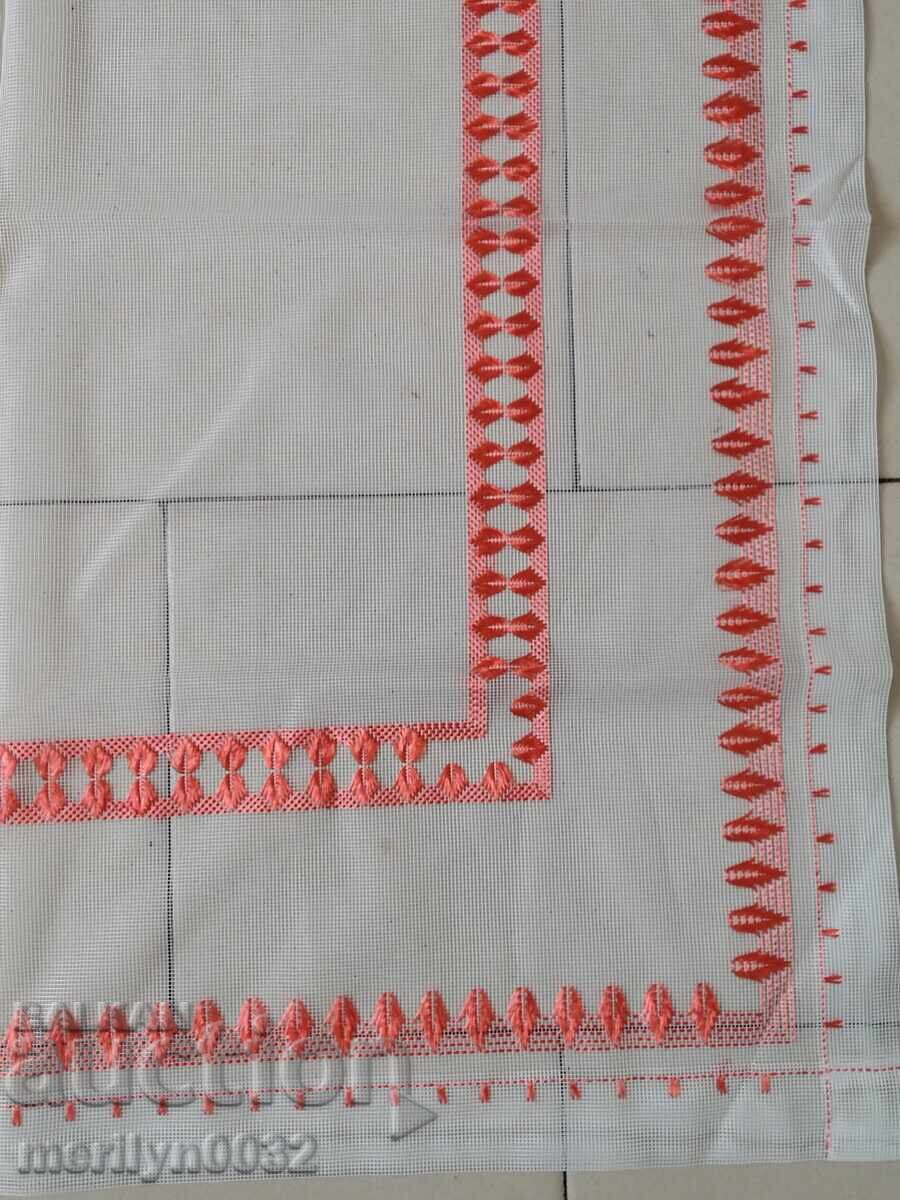 Old embroidered plaid tulle tablecloth, milo, Bulgarian embroidery with price 40.00 BGN | € 20.45 Old embroidered plaid tulle tablecloth, milo, Bulgarian embroidery with price 40.00 BGN | € 20.45