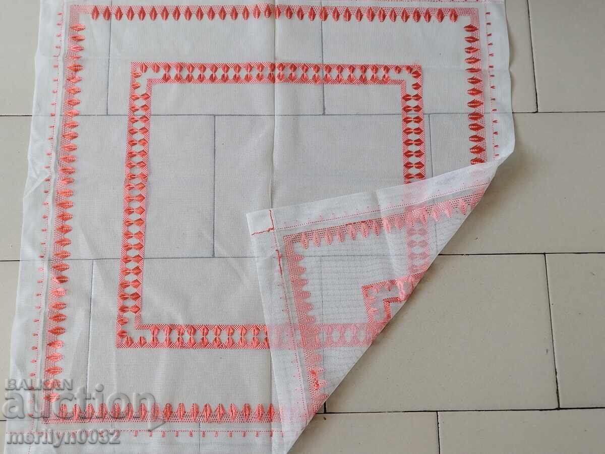 Auction Old embroidered plaid tulle tablecloth, milo, Bulgarian embroidery Auction Old embroidered plaid tulle tablecloth, milo, Bulgarian embroidery