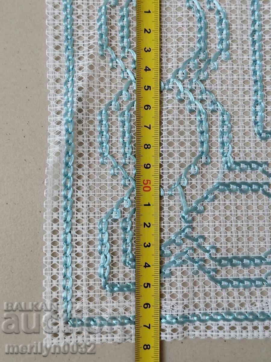 Old embroidered plaid tulle tablecloth, milo, Bulgarian embroidery - 5 Old embroidered plaid tulle tablecloth, milo, Bulgarian embroidery - 5