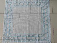 Fata de masa din tul carouri brodate veche, milo, broderie bulgara