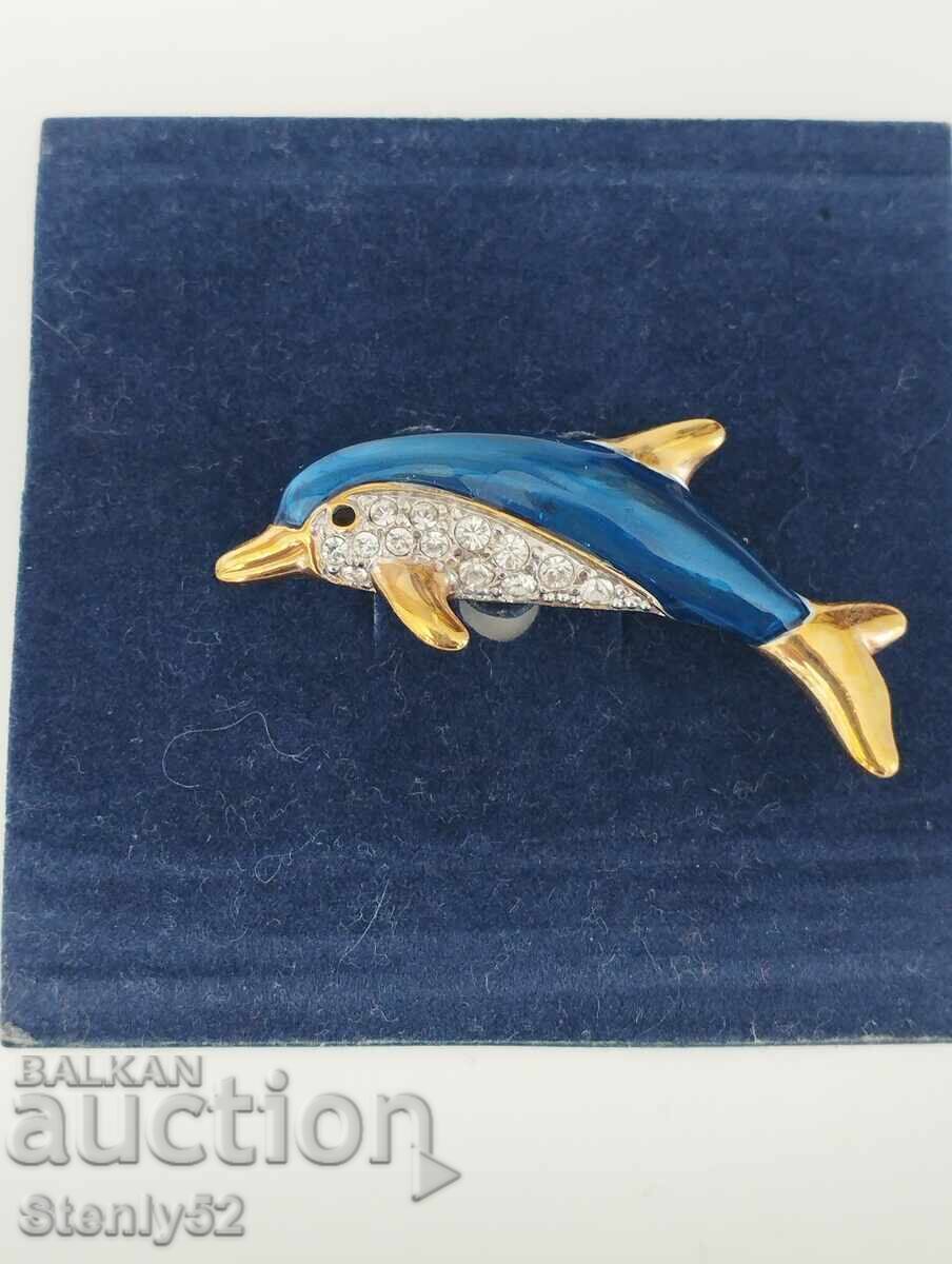 Κοσμηματάκι Δελφίνι με Γυαλί Μουράνο