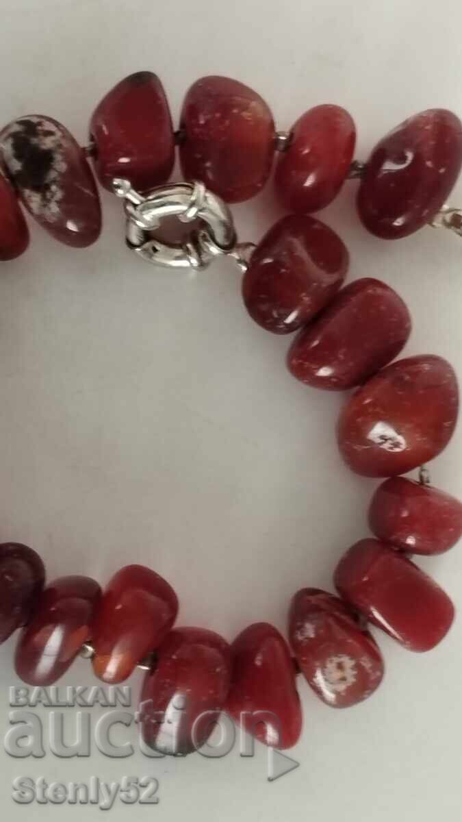 Auction  Necklace with natural Carnelian stones, weight 49.92 g