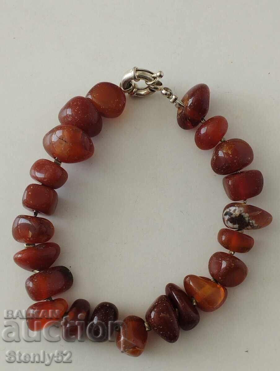 Necklace with natural Carnelian stones, weight 49.92 g