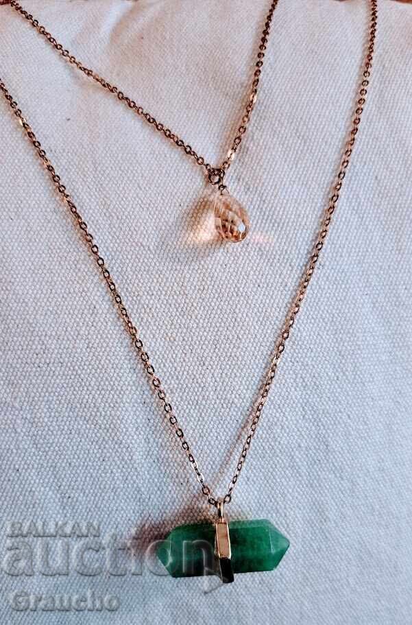 Two pendants with semi-precious stones with price 25.00 BGN | € 12.78 Two pendants with semi-precious stones with price 25.00 BGN | € 12.78