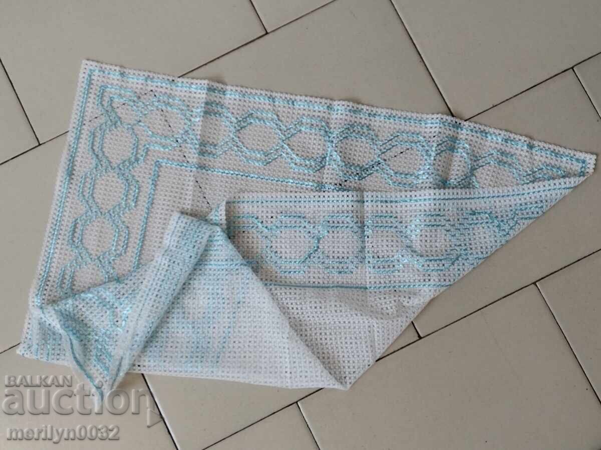 Old embroidered plaid tablecloth Bulgarian embroidery Milo - 7 Old embroidered plaid tablecloth Bulgarian embroidery Milo - 7
