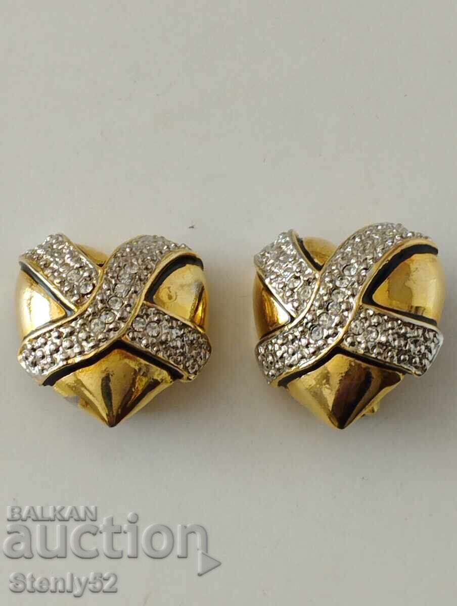 Σκουλαρίκια με κλιπ καρδιά Σκουλαρίκια με κλιπ καρδιά