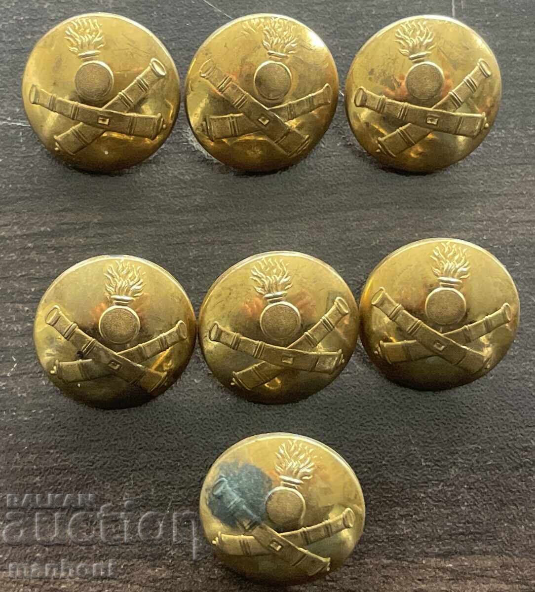 5962 Principality of Bulgaria lot 7 artillery officer buttons