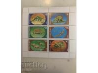 Block, stamp-Prehistoric animals-1990.