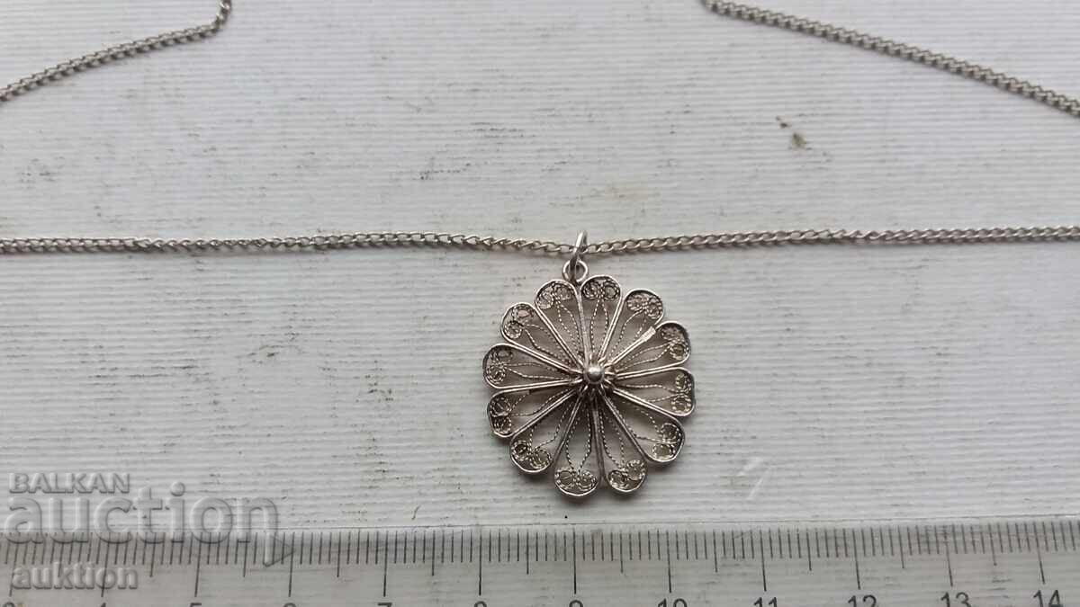 SILVER NECKLACE - FILIGREE WITH MARKING with price 39.99 BGN | € 20.45 SILVER NECKLACE - FILIGREE WITH MARKING with price 39.99 BGN | € 20.45